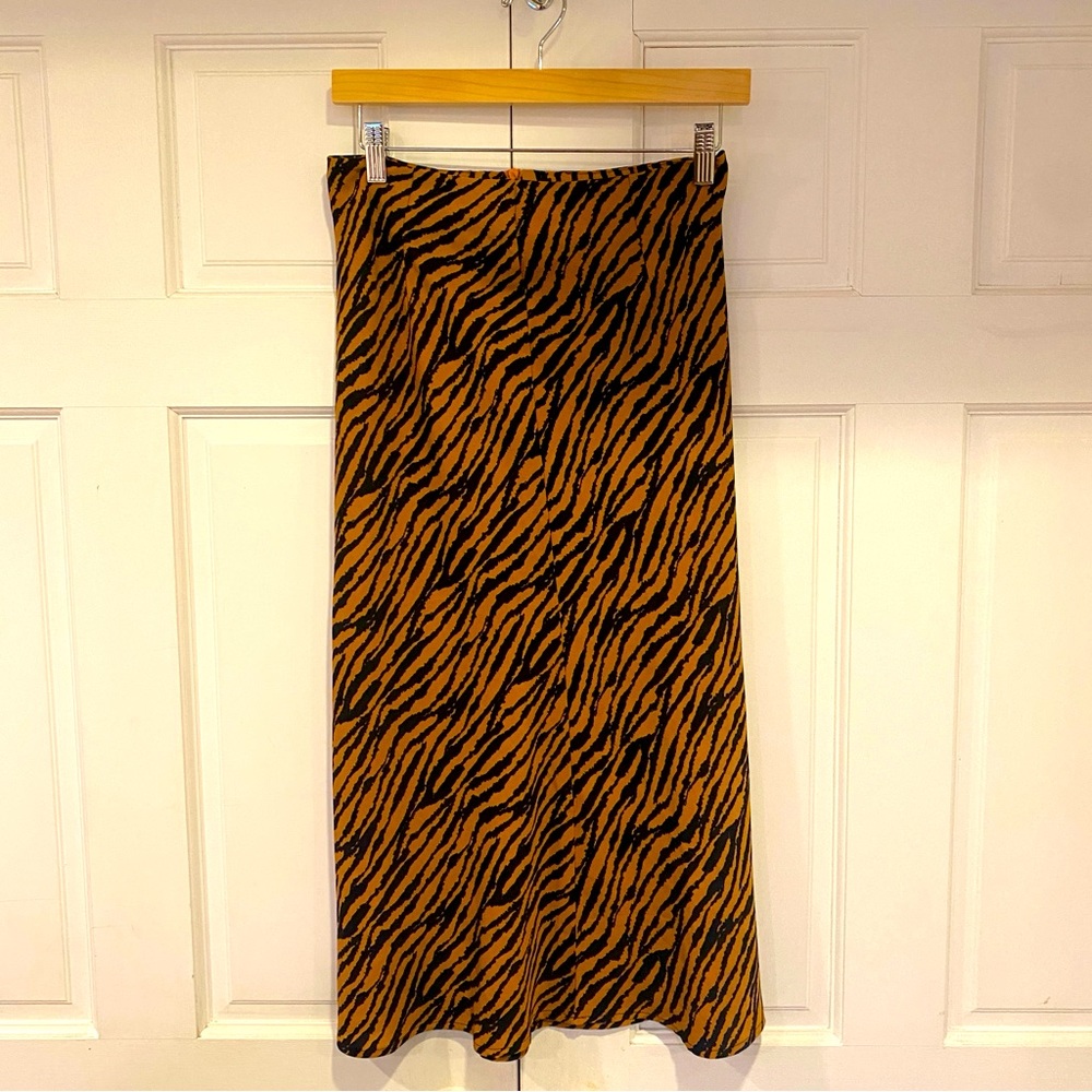 Nasty Gal Zebra Print NWT Print Bias Cut Midi Skirt